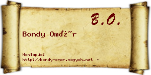 Bondy Omár névjegykártya